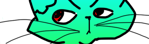 cat face is watching